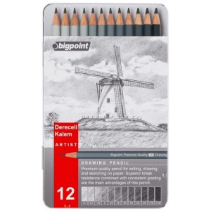 Bp947 Dereceli Kurşun Kalem 12'li Metal Kutu